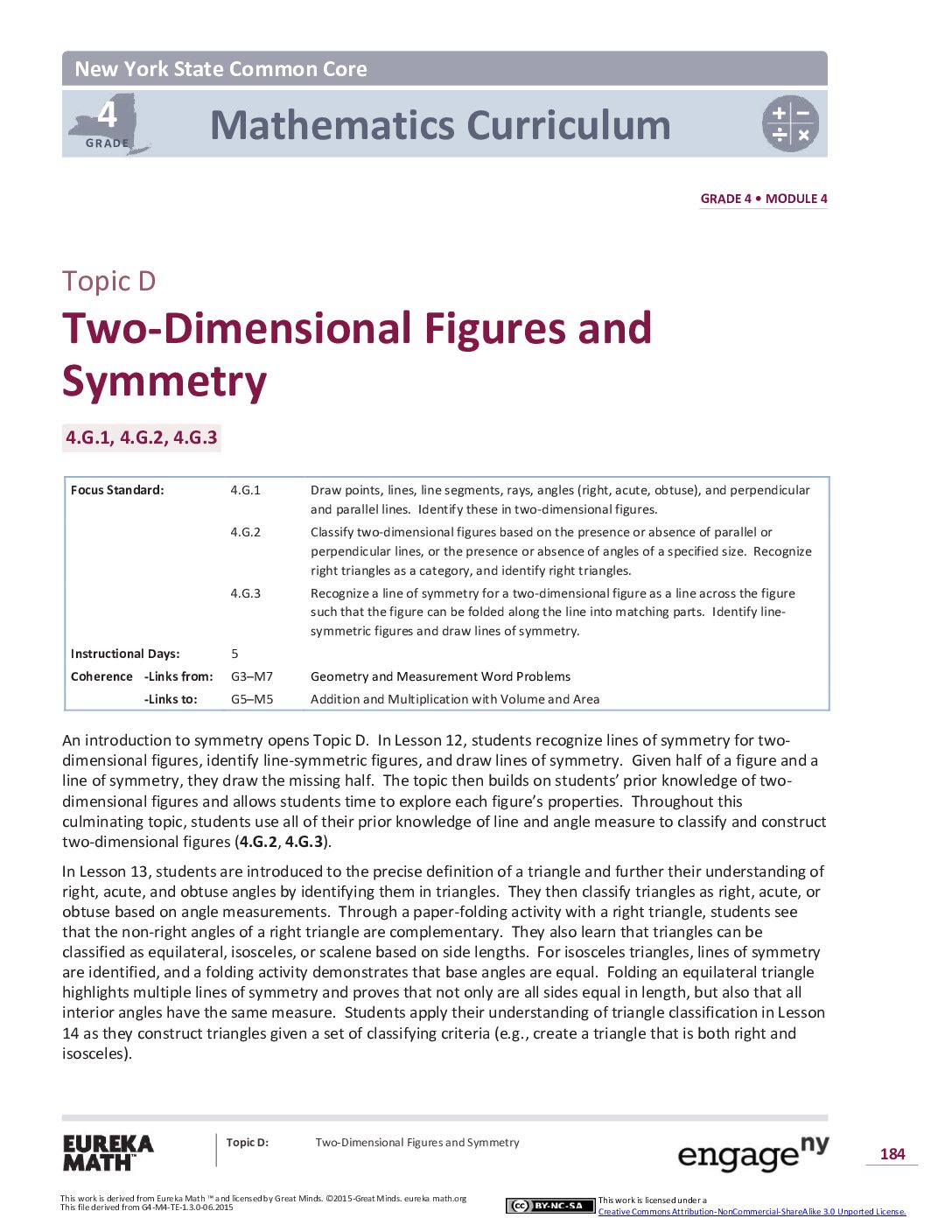 Math G4 M4 Topic D Overview
