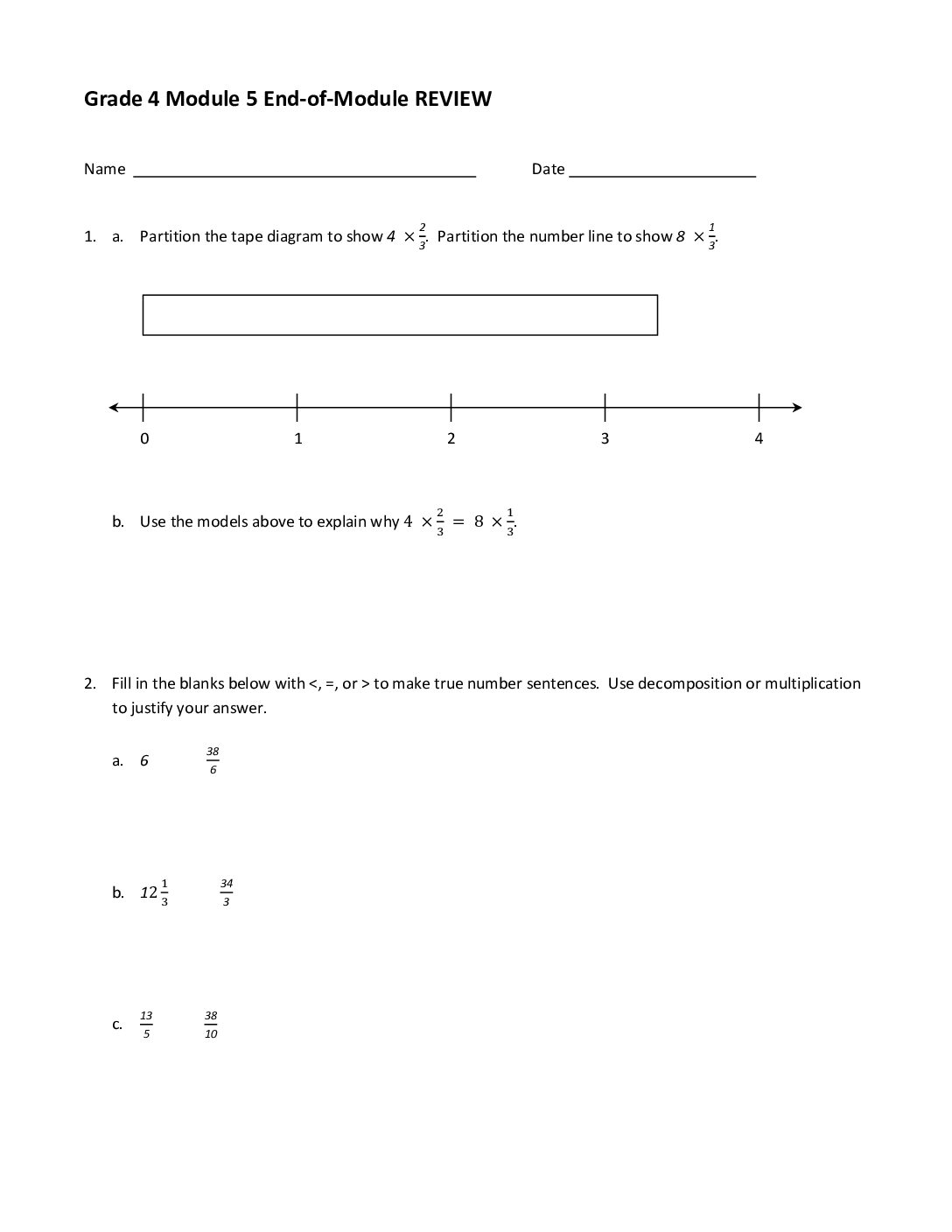 Math G4 M5 End Of Module Revıew
