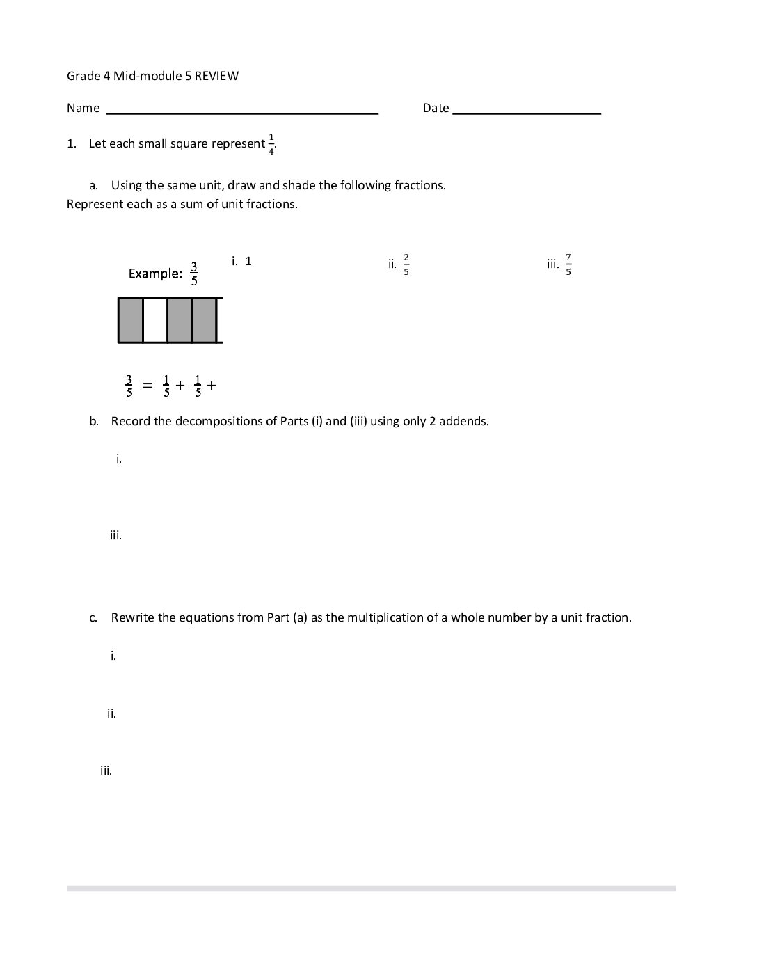 Math G4 M5 Mid Module Assessment
