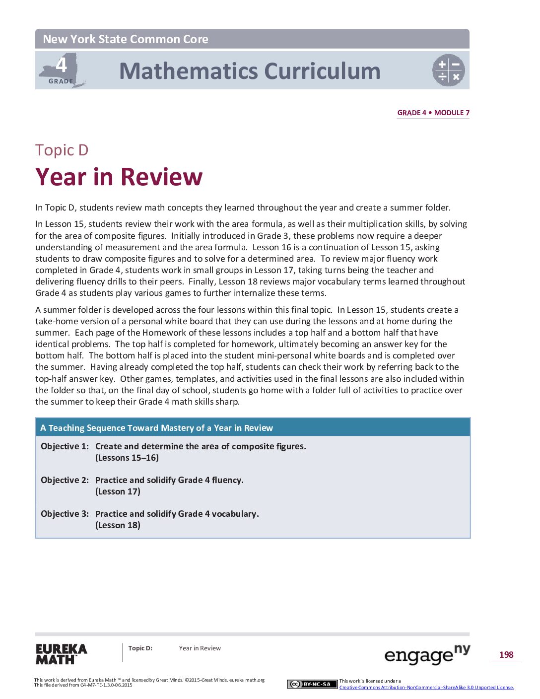 Math G4 M7 Topic D Overview