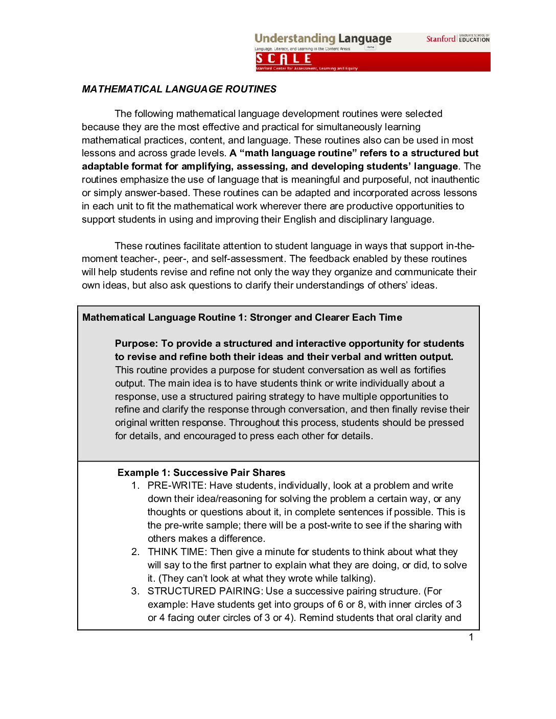 Mathematical Language Routines