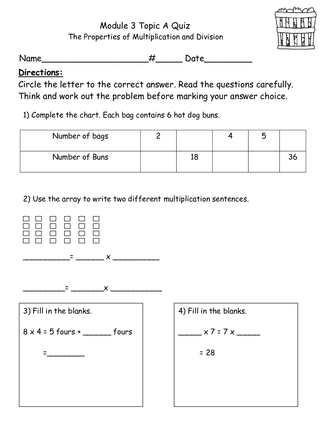 Module 3 Topic A Quiz