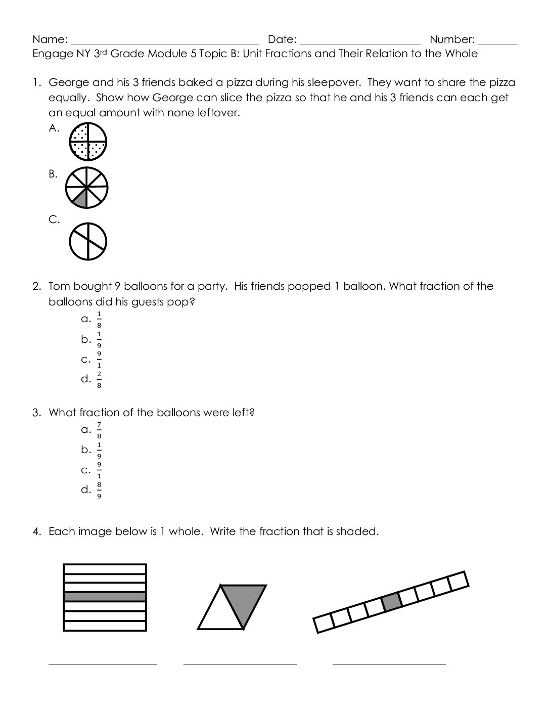 Module 5 Topic B Test Grade 3
