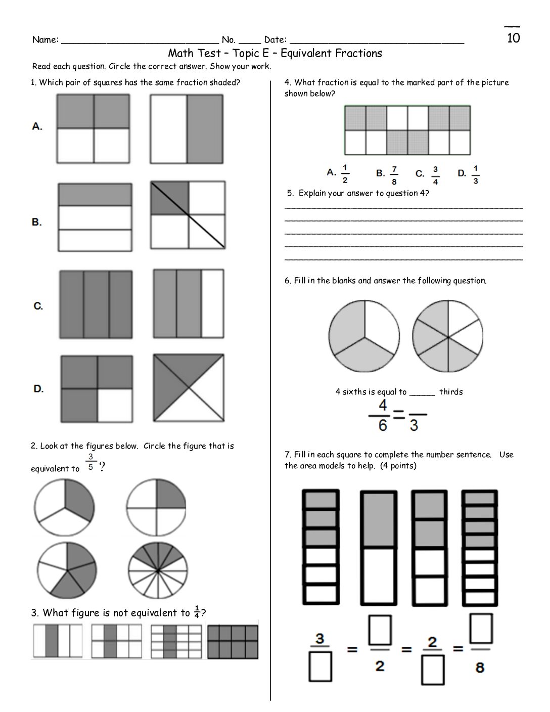 Module 5 Topic E Test Grade 3
