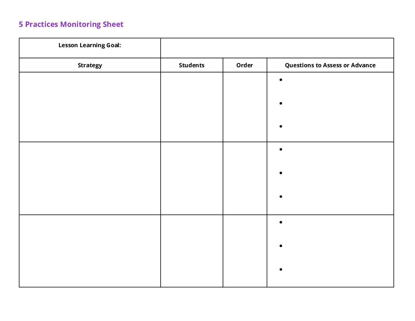 Monitoring Sheet