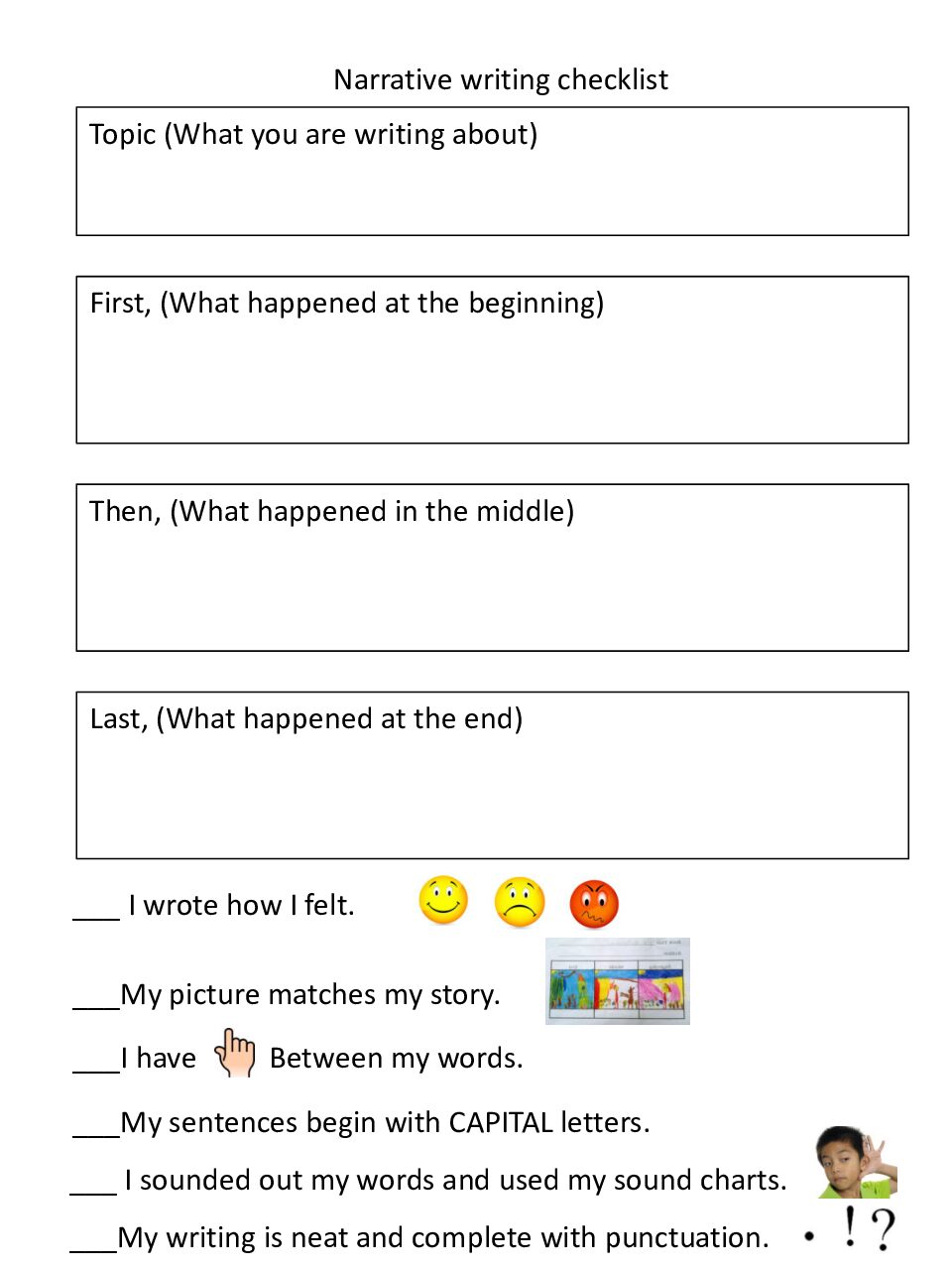 Narrative Writing Checklist