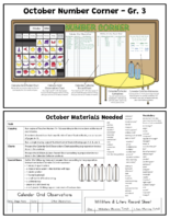 October Number Corner Cheat Sheet- 3Rd Grade