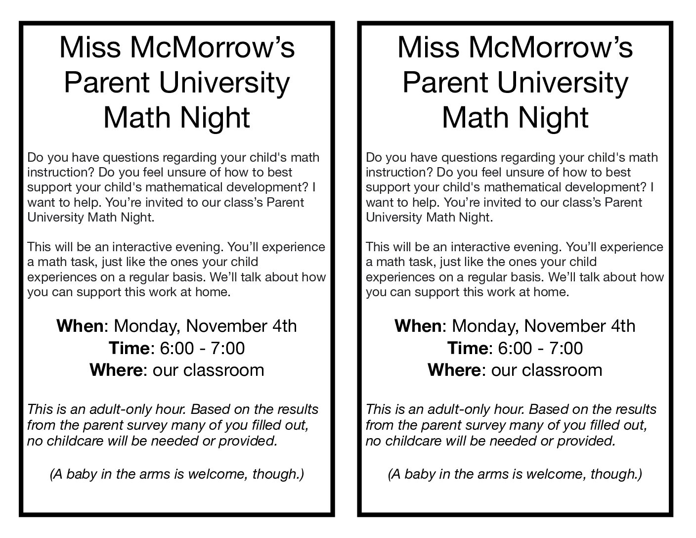Parent University Flier-Parent University