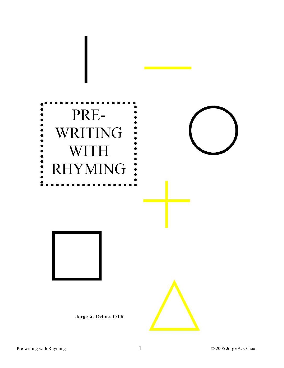 Pre-Writing With Rhyming