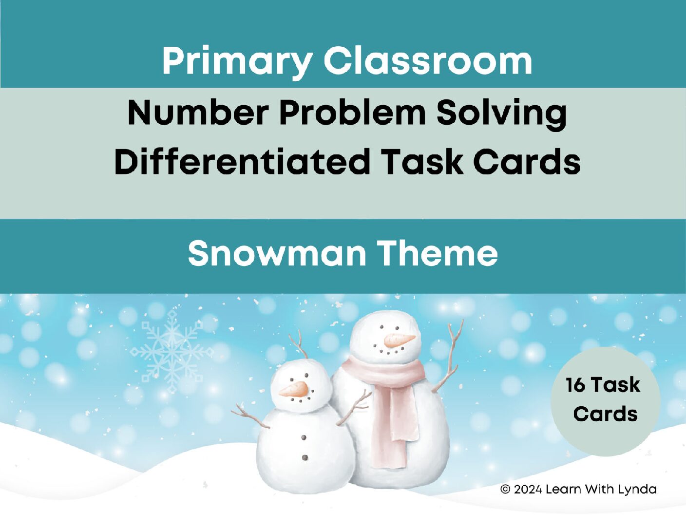 Problem Solving Task Cards Snowman Theme