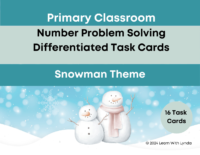 Problem Solving Task Cards Snowman Theme
