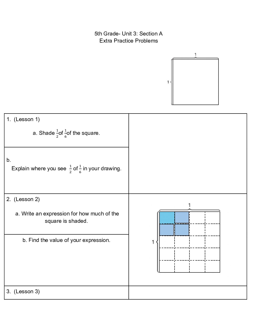 Section A Extra Practice Problems