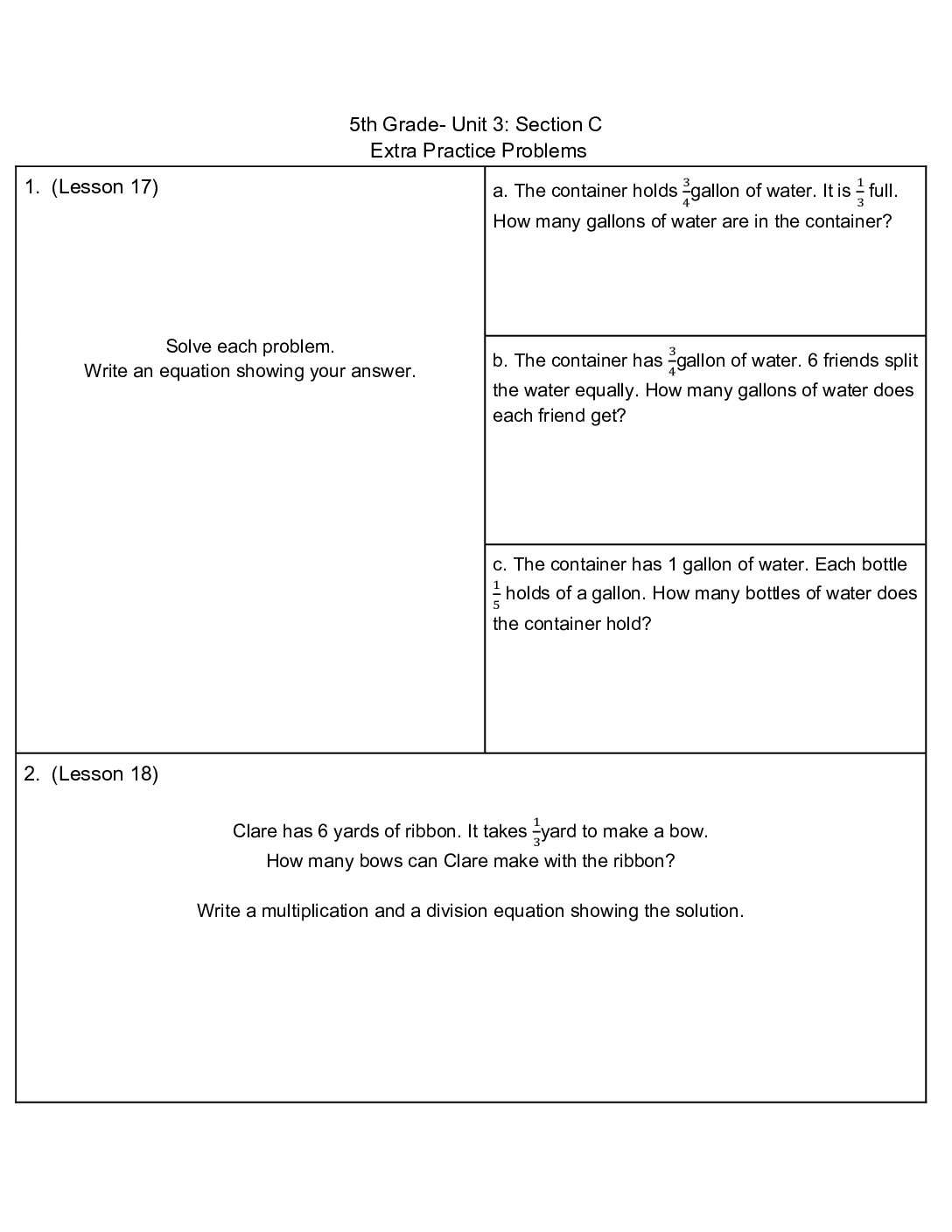 Section C Extra Practice Problems
