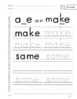 Spelling Activity Page Example