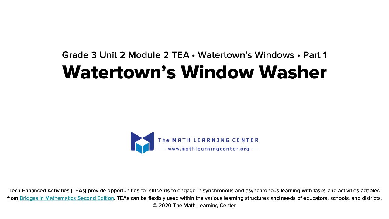 Tea G3U2M2 Part 1 Watertown S Window Washer