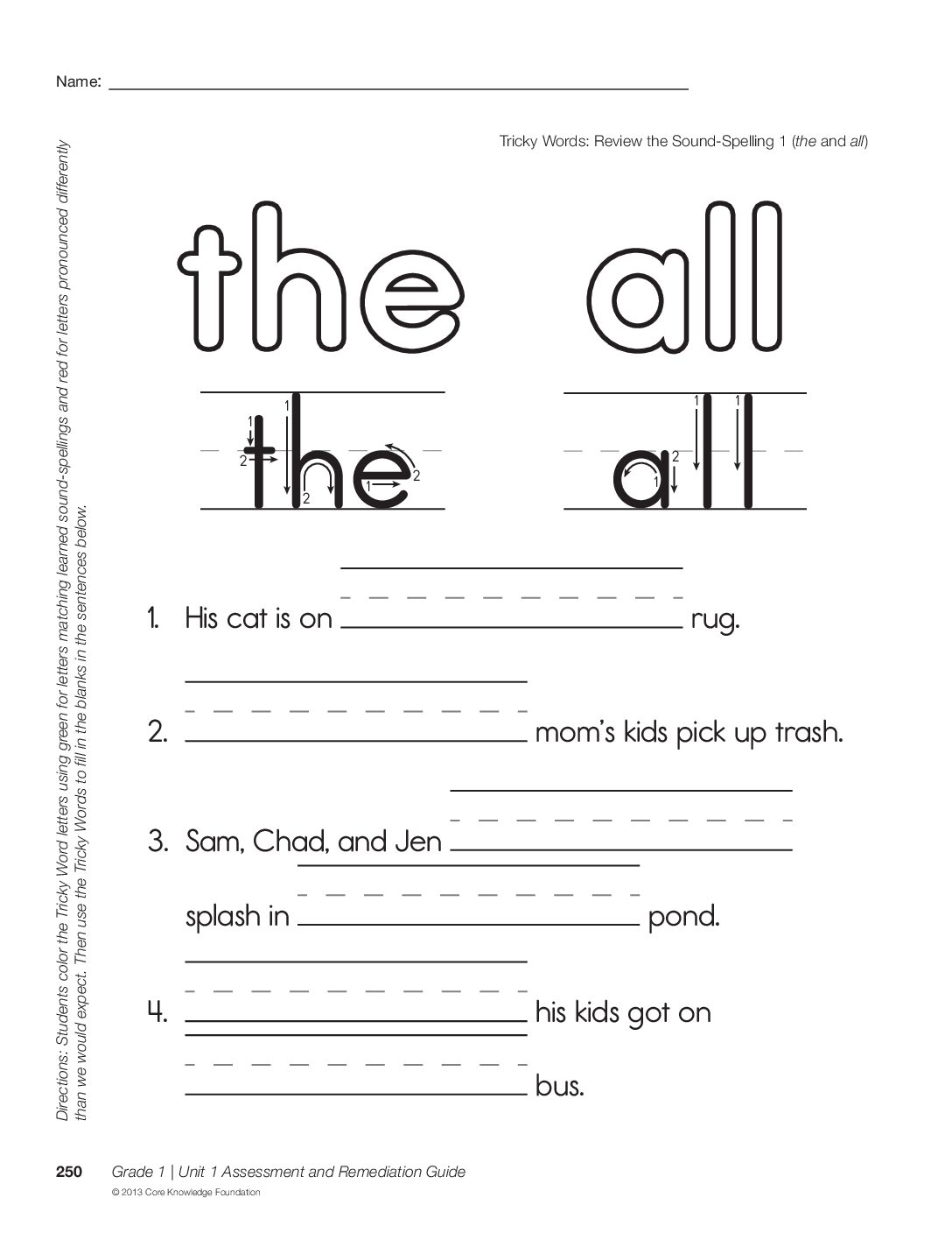 Unit 1 Tricky Words