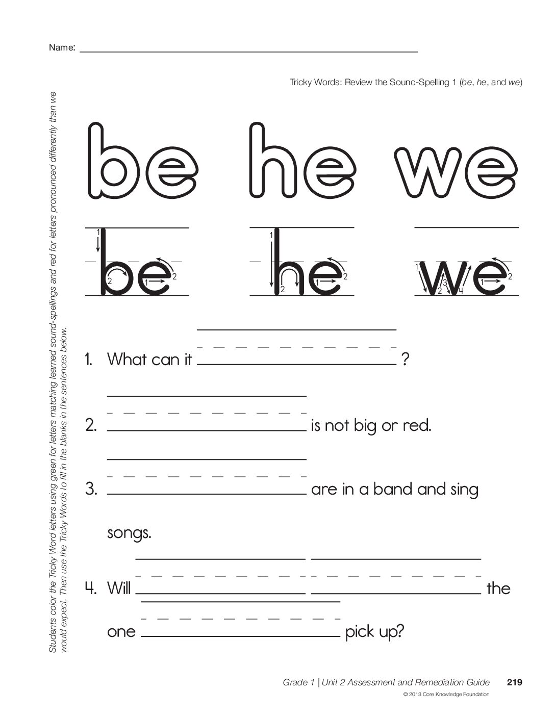 Unit 2 Tricky Words