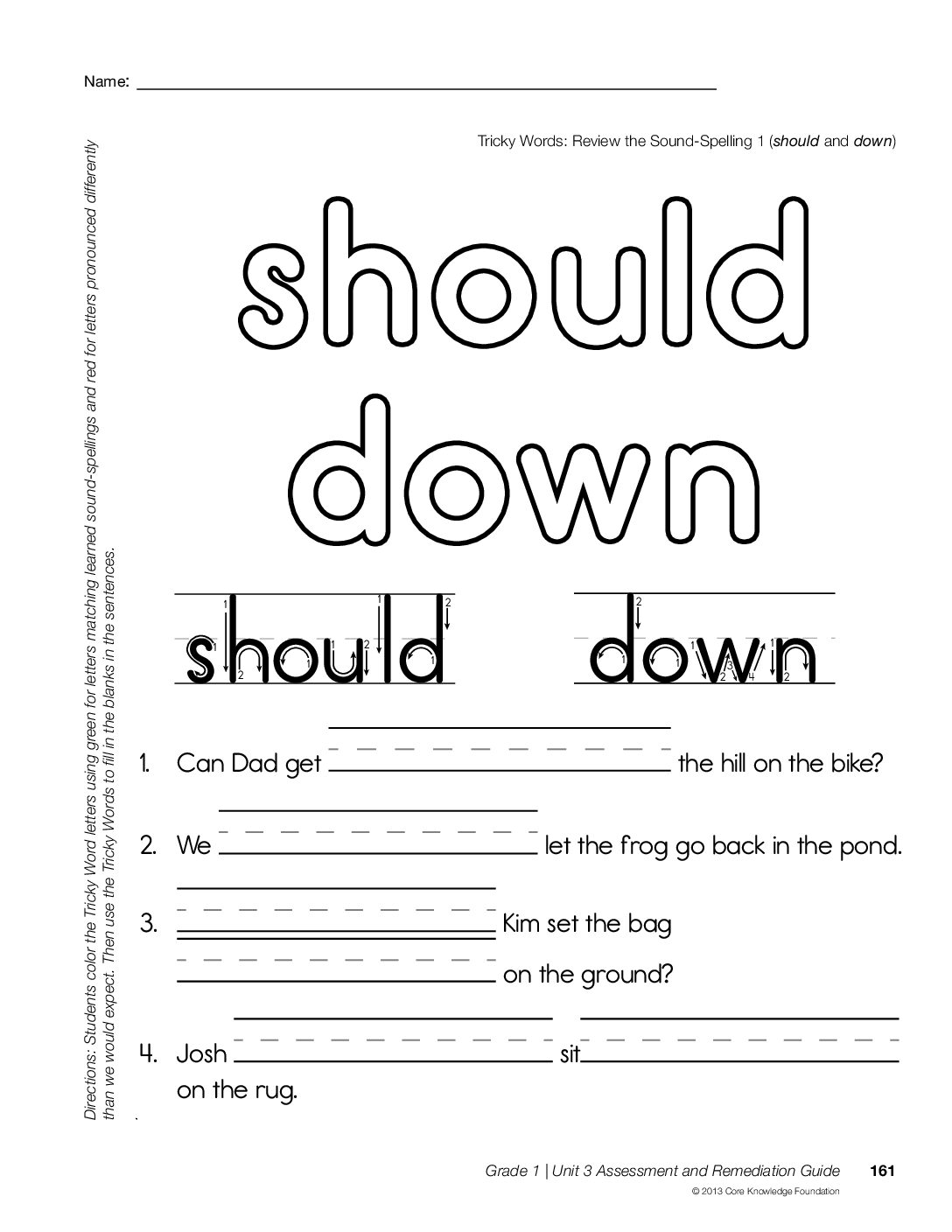 Unit 3 Tricky Words