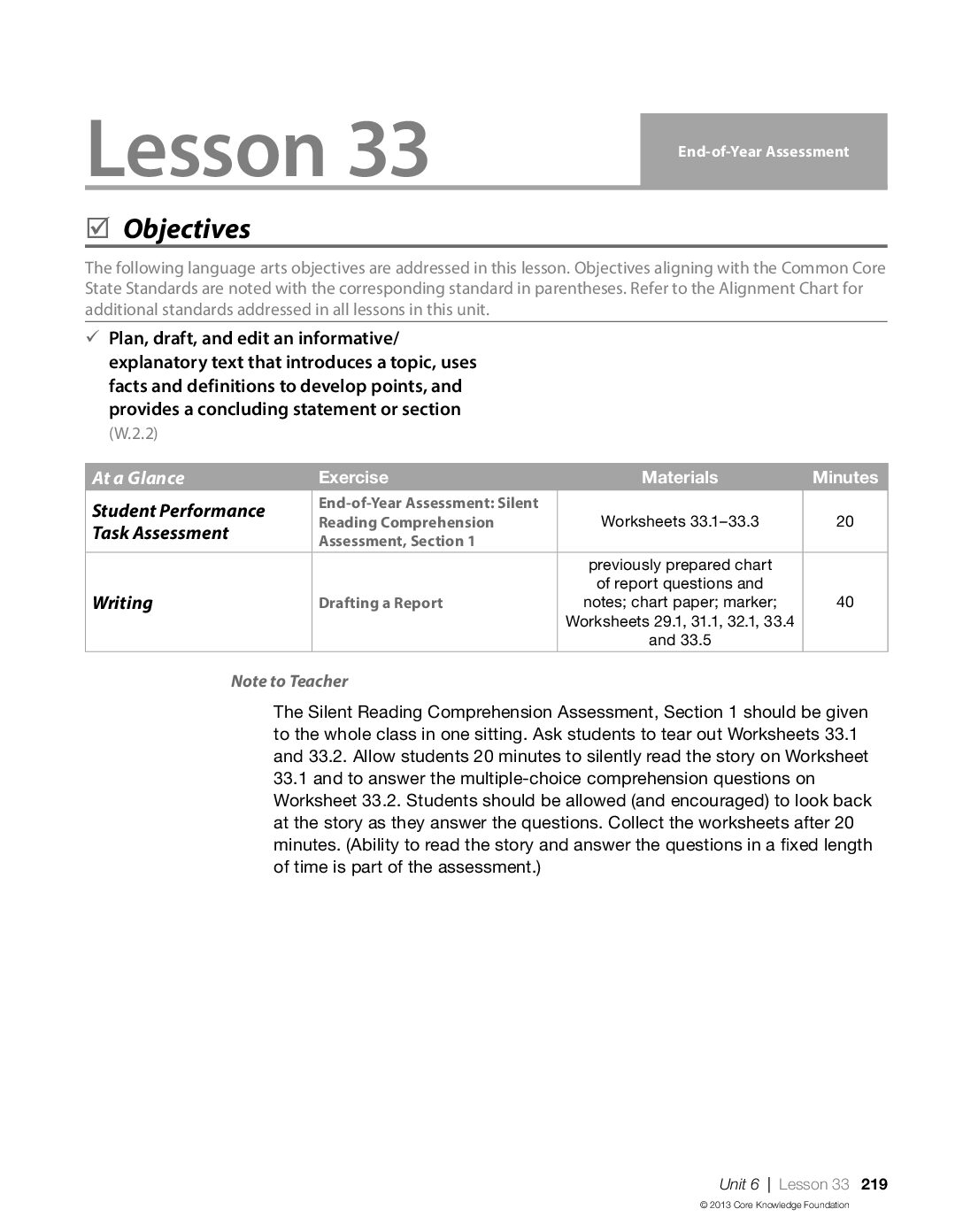 Unit 6 Eoy Assessment Directions & Student Pages