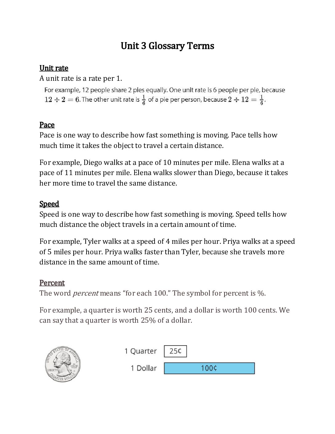 6Th Grade Unit 3Glossary Terms