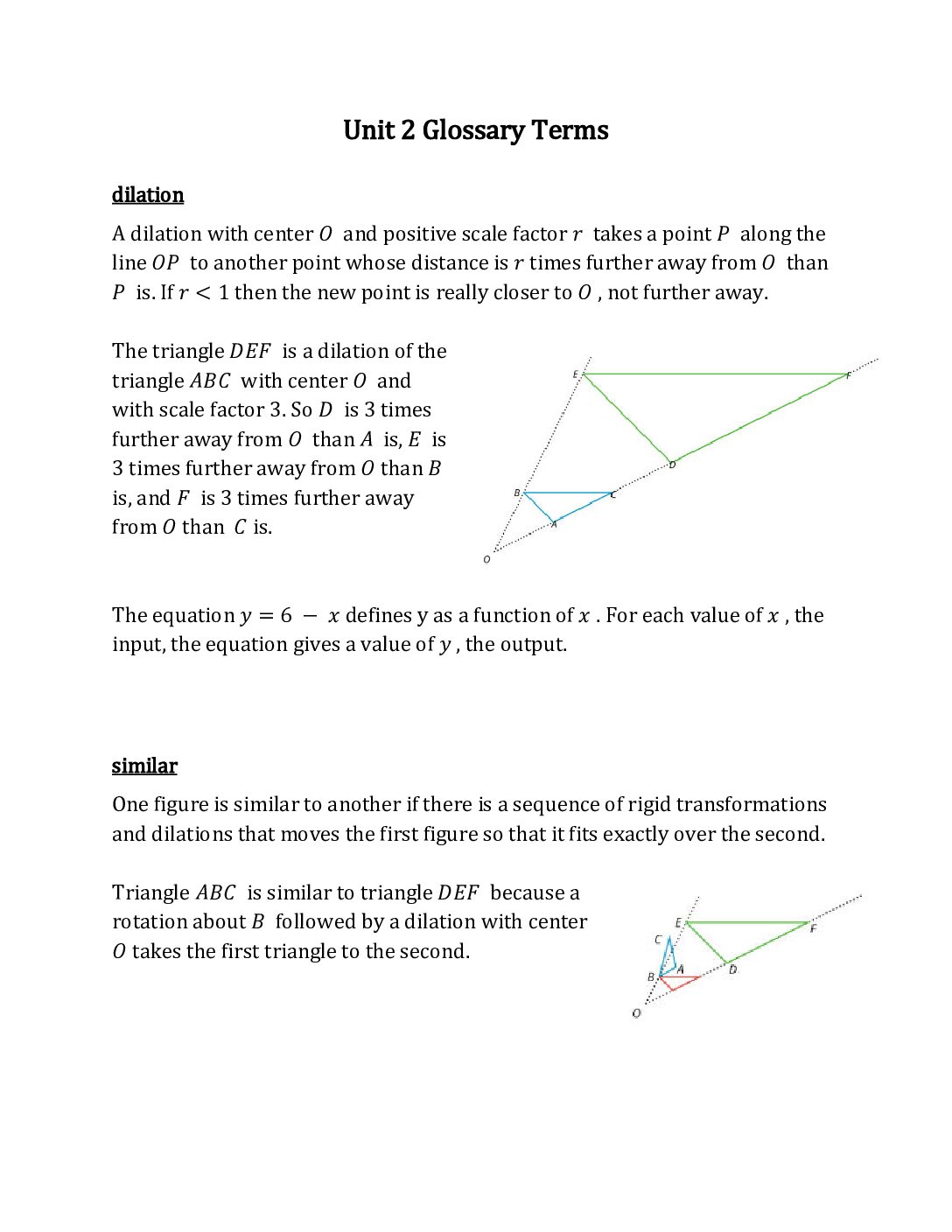 8Th Grade Unit 2 Glossary Terms