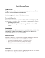 Algebra 1 Unit 1 Glossary Terms