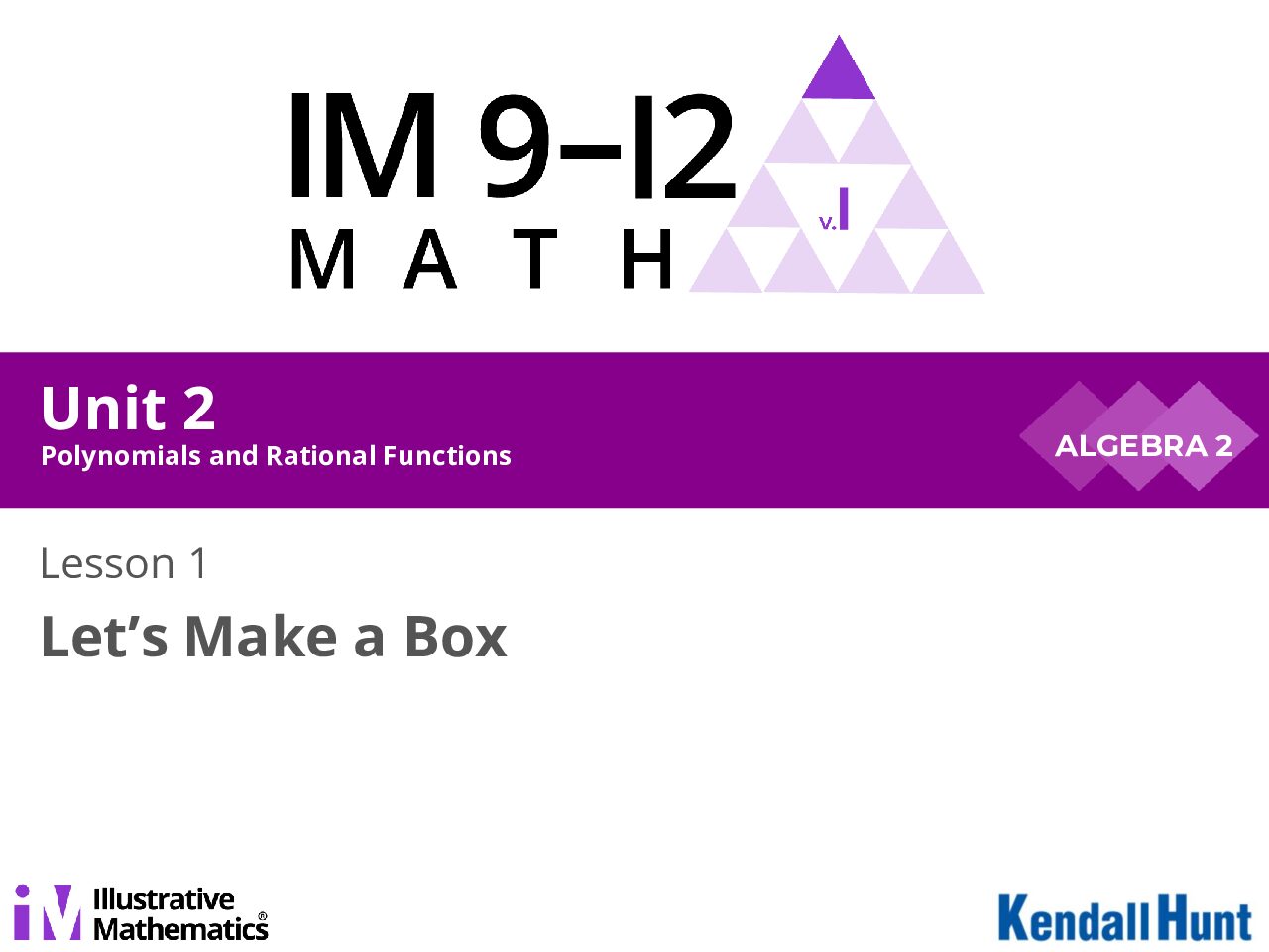Algebra 2 Unit 2 Lesson 01