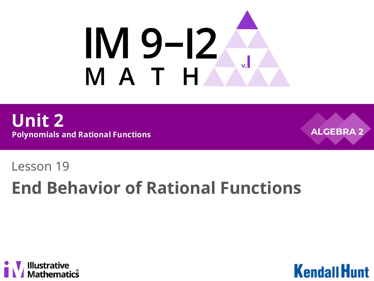 Algebra 2 Unit 2 Lesson 19