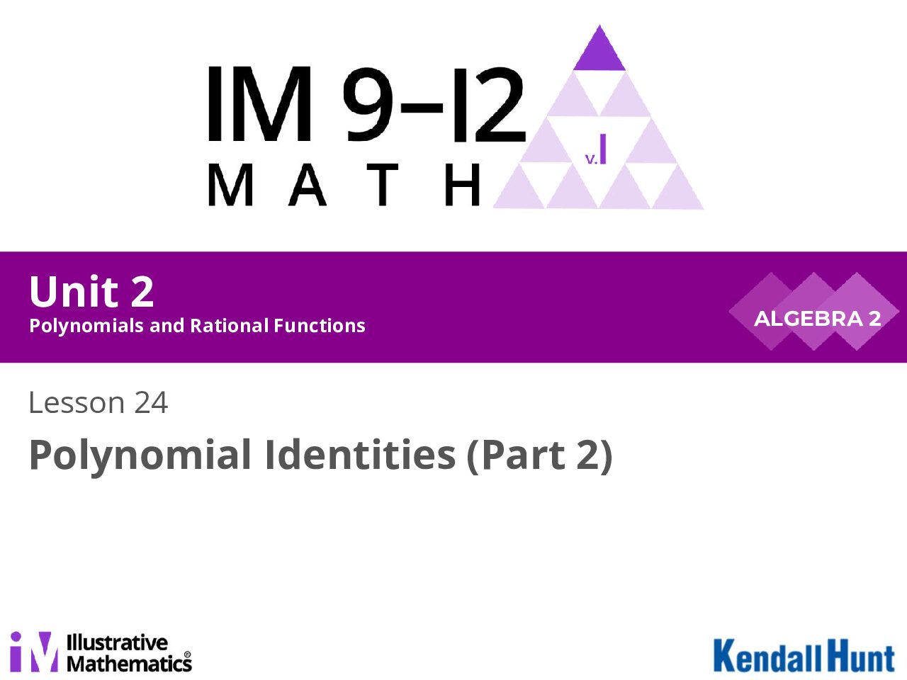 Algebra 2 Unit 2 Lesson 24