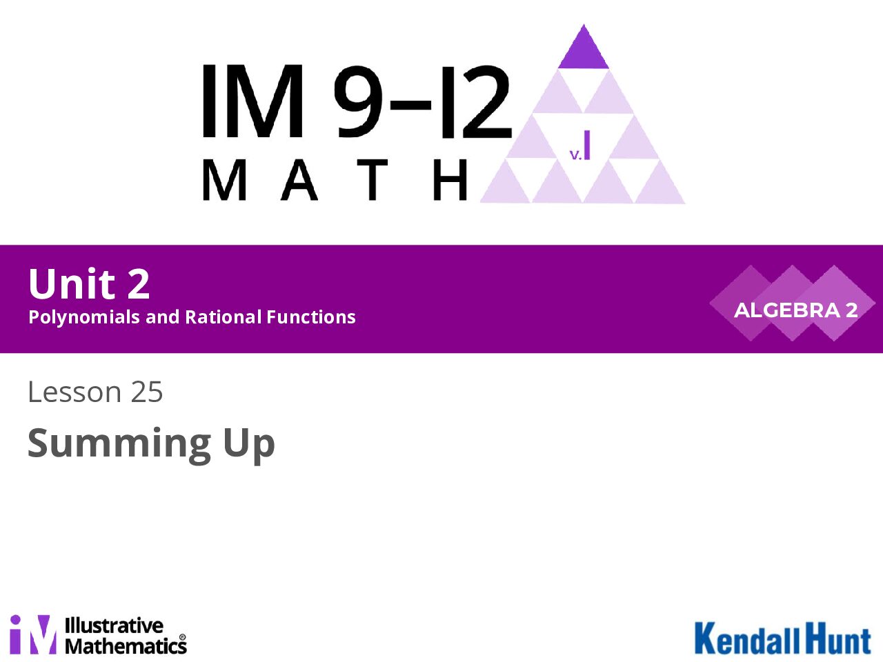 Algebra 2 Unit 2 Lesson 25