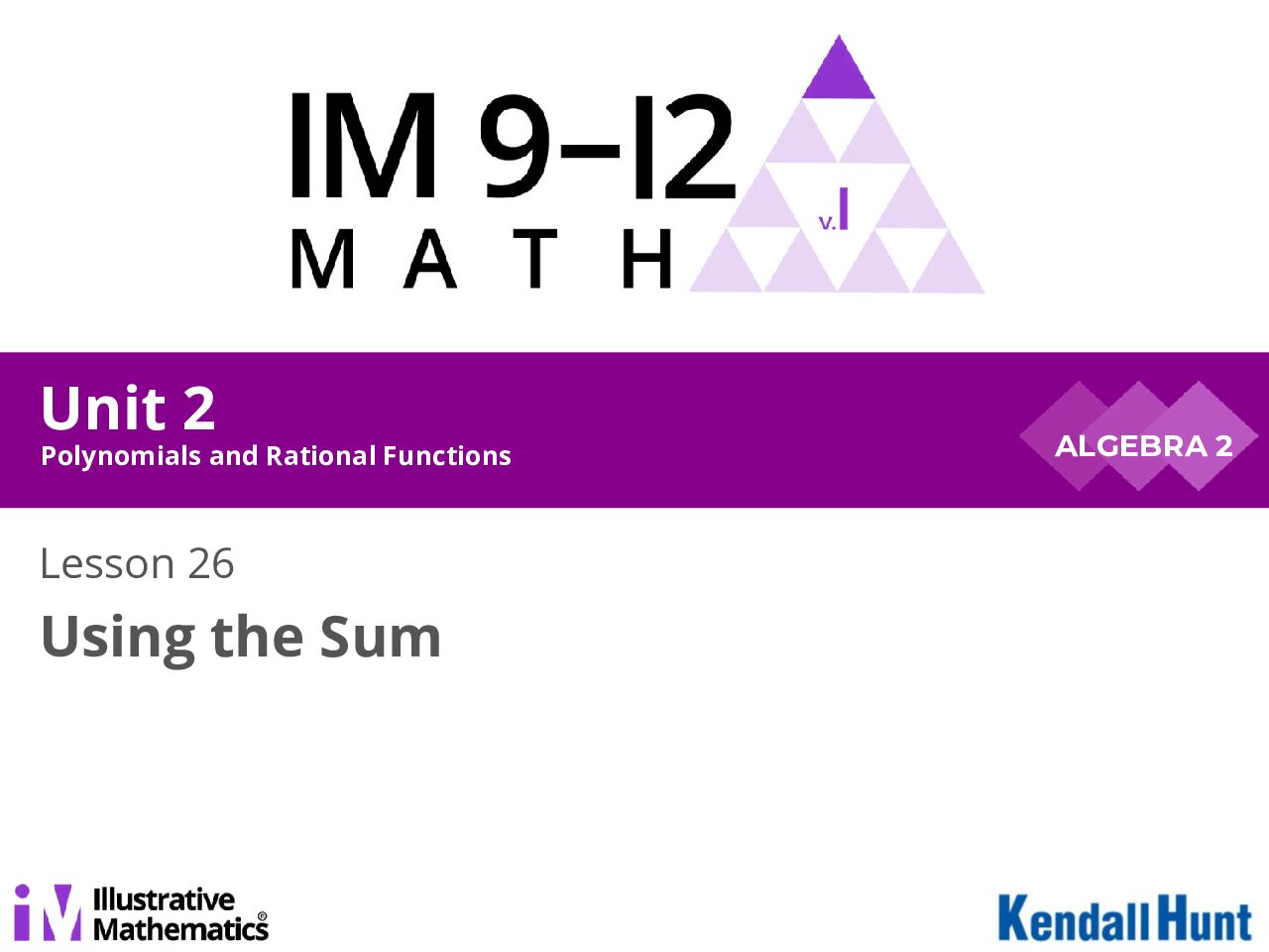 Algebra 2 Unit 2 Lesson 26
