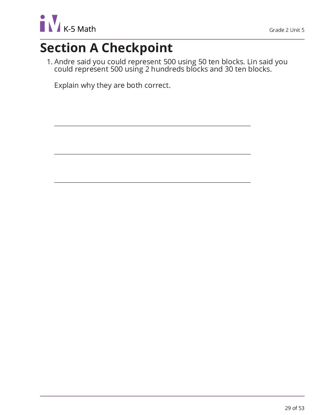 G2 U5 Section A Checkpoint