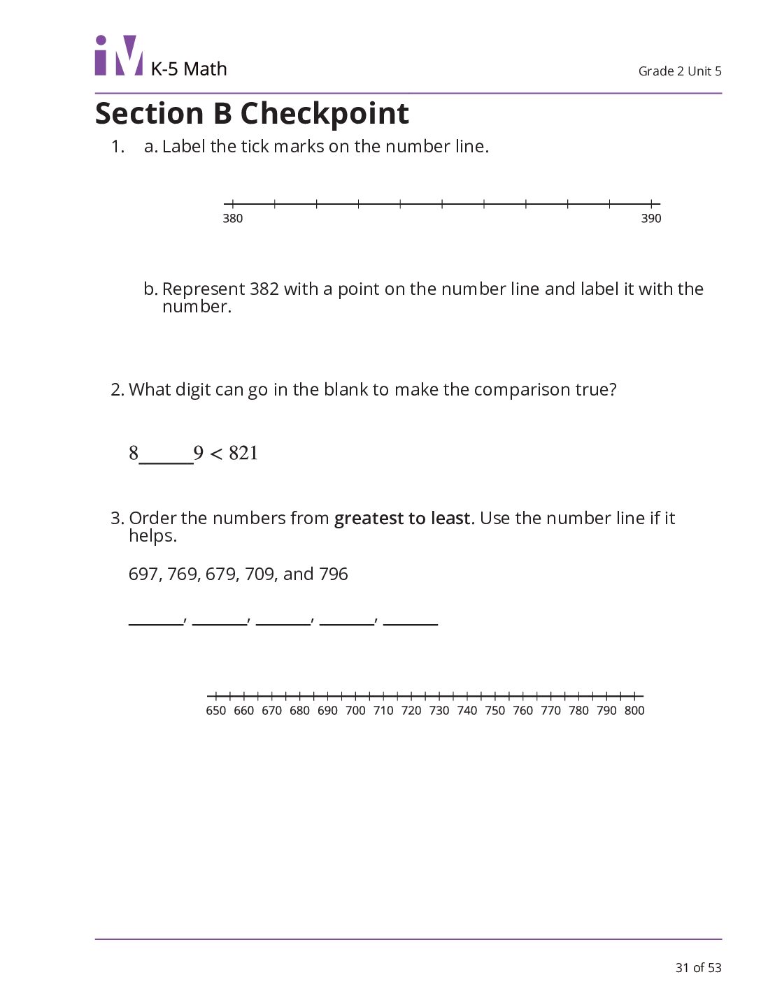 G2 U5 Section B Checkpoint