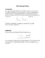 Geometry Unit 2 Glossary Terms