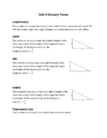 Geometry Unit 4 Glossary Terms