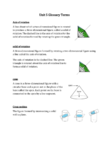 Geometry Unit 5 Glossary Terms