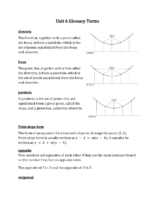 Geometry Unit 6 Glossary Terms