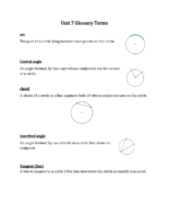 Geometry Unit 7 Glossary Terms