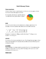 Geometry Unit 8 Glossary Terms