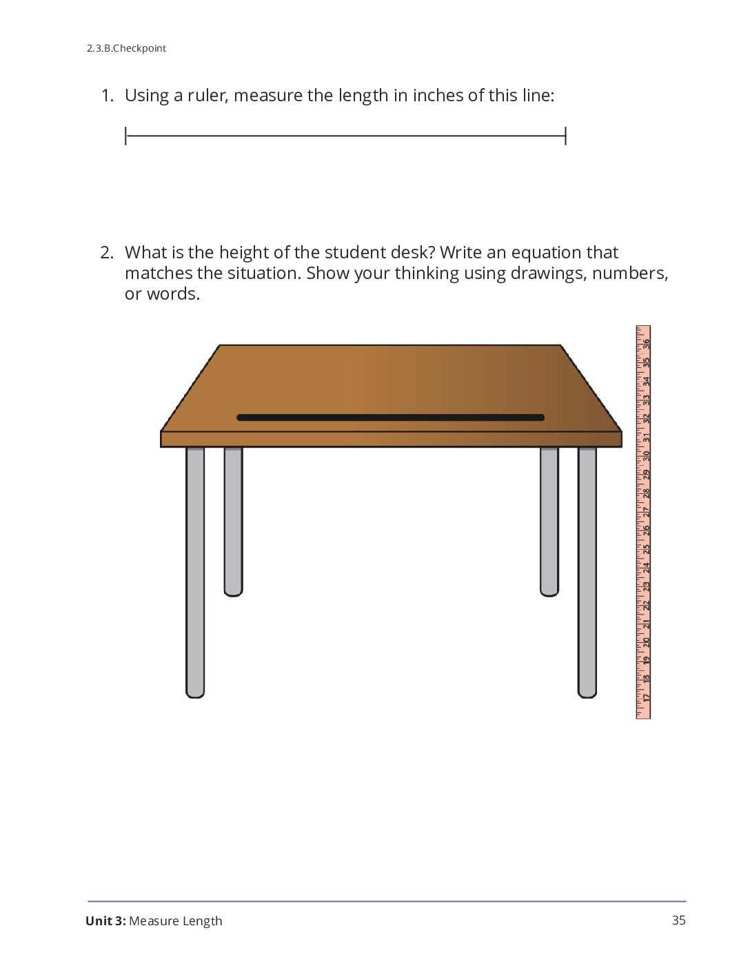 Grade 2 Unit 3 Section B Checkpoint