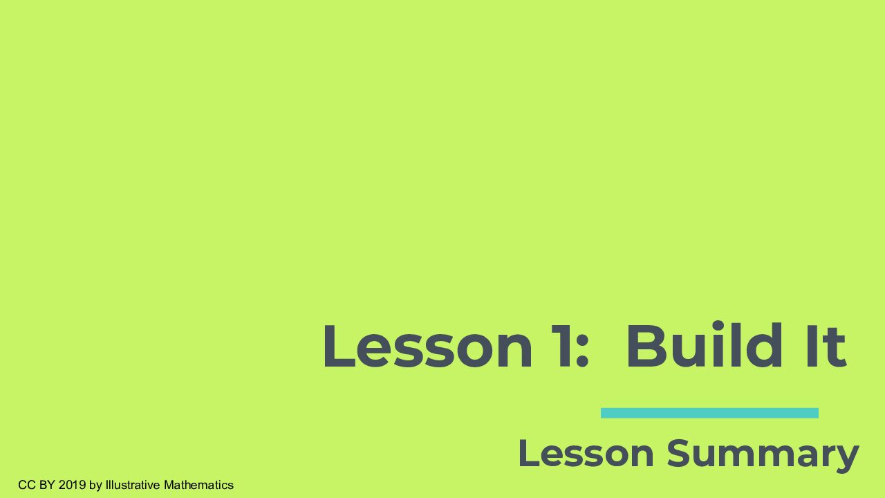 Lesson 1 Lesson Summary