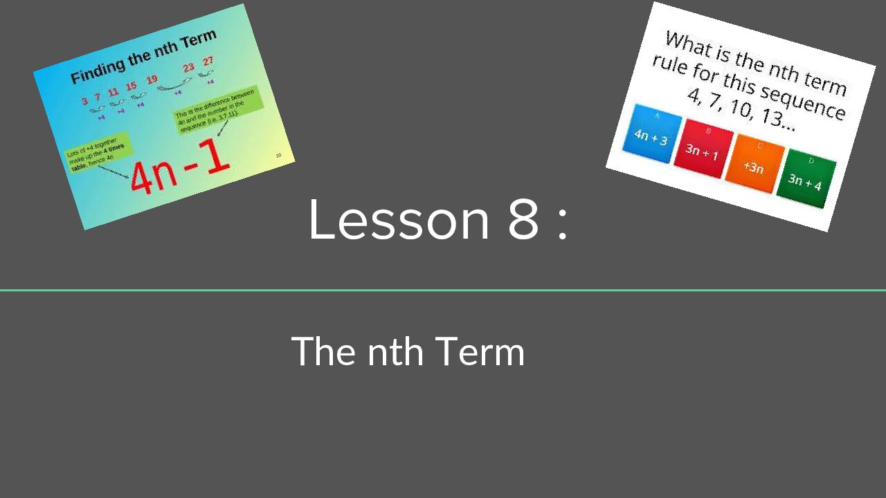 Lesson 8 The Nth Term