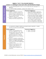 Section Level Planning Guide Algebra 1 Unit 1