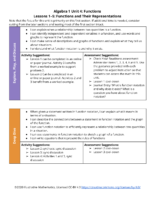 Section Level Planning Guide Algebra 1 Unit 4