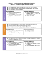 Section Level Planning Guide Algebra 1 Unit 6