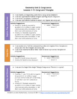 Section Level Planning Guide Geometry Unit 2