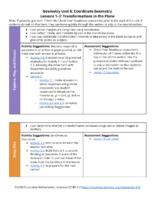 Section Level Planning Guide Geometry Unit 6