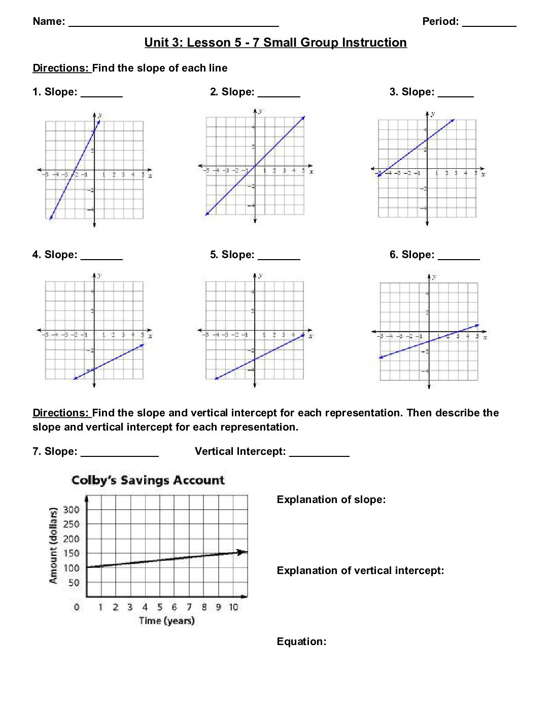 Unit 3 Lesson 5 8 Small Group
