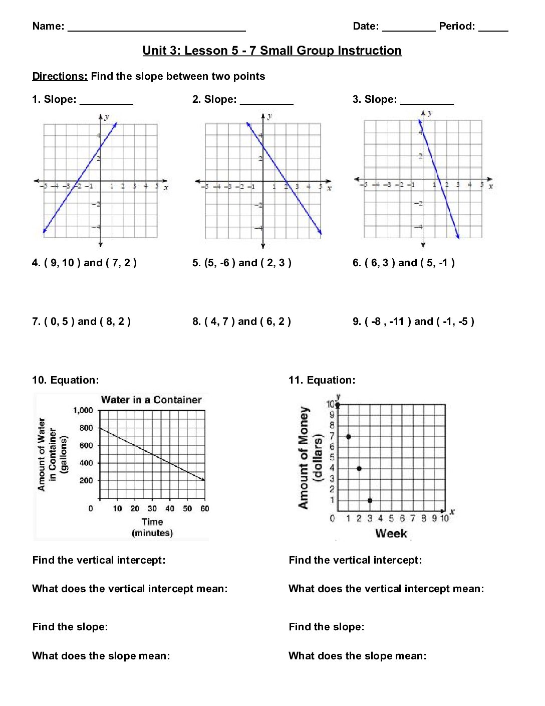 Unit 3 Lesson 9 12 Small Group