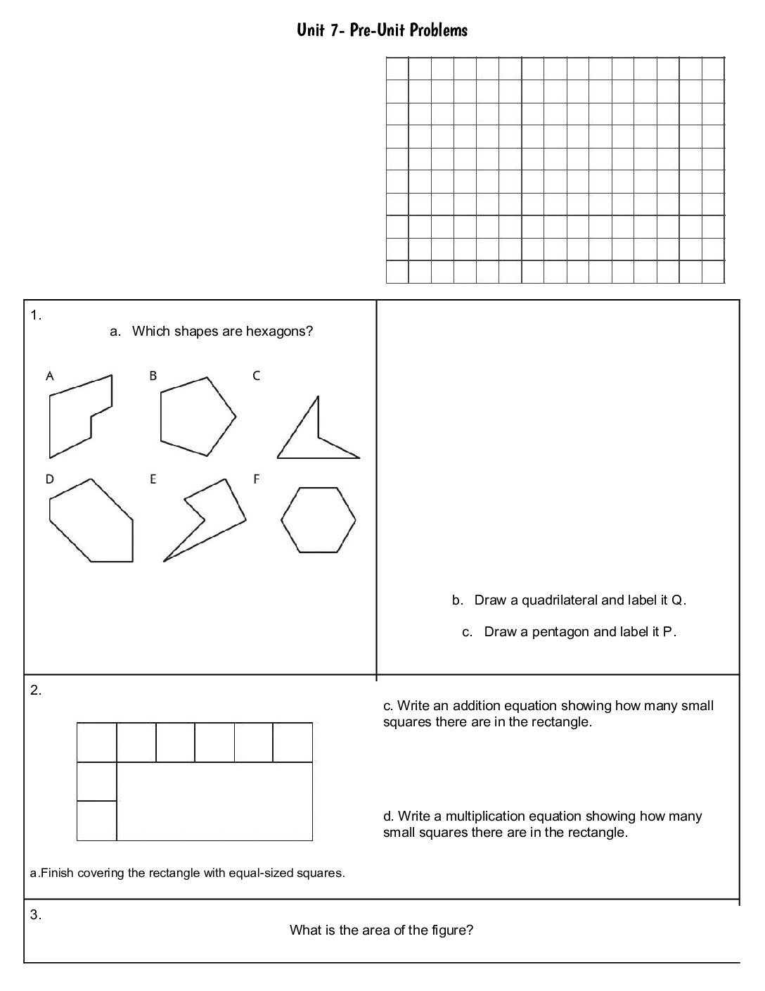 Unit 7 Pre Unit Practice Problems